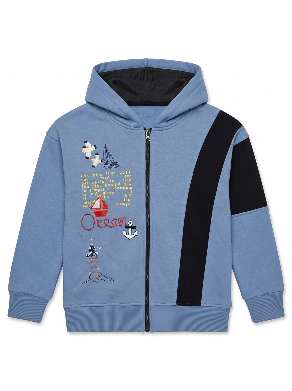 Marinero Boys' Nautical Hoodie Set – Sky Blue