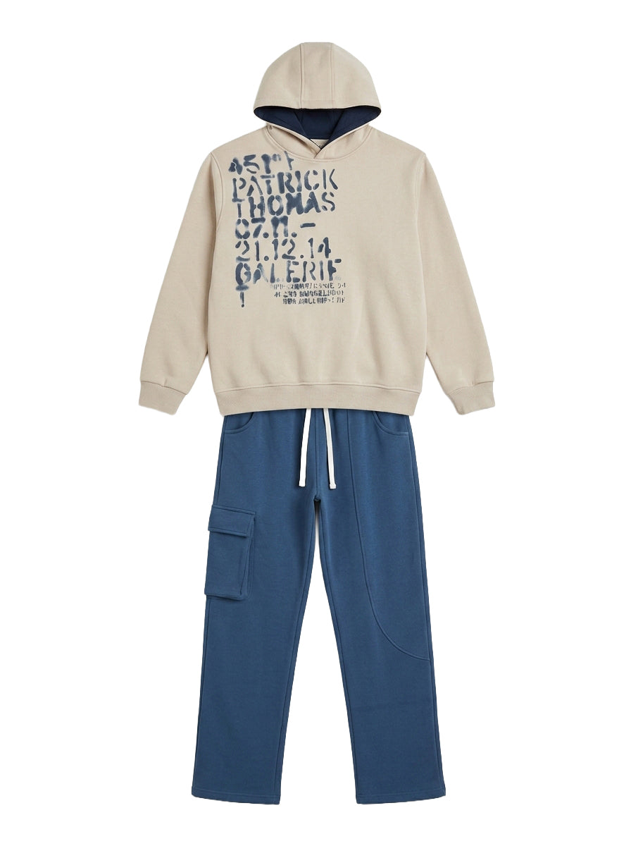 Marinero Boys' Graphic Hoodie & Jogger Set – Indigo