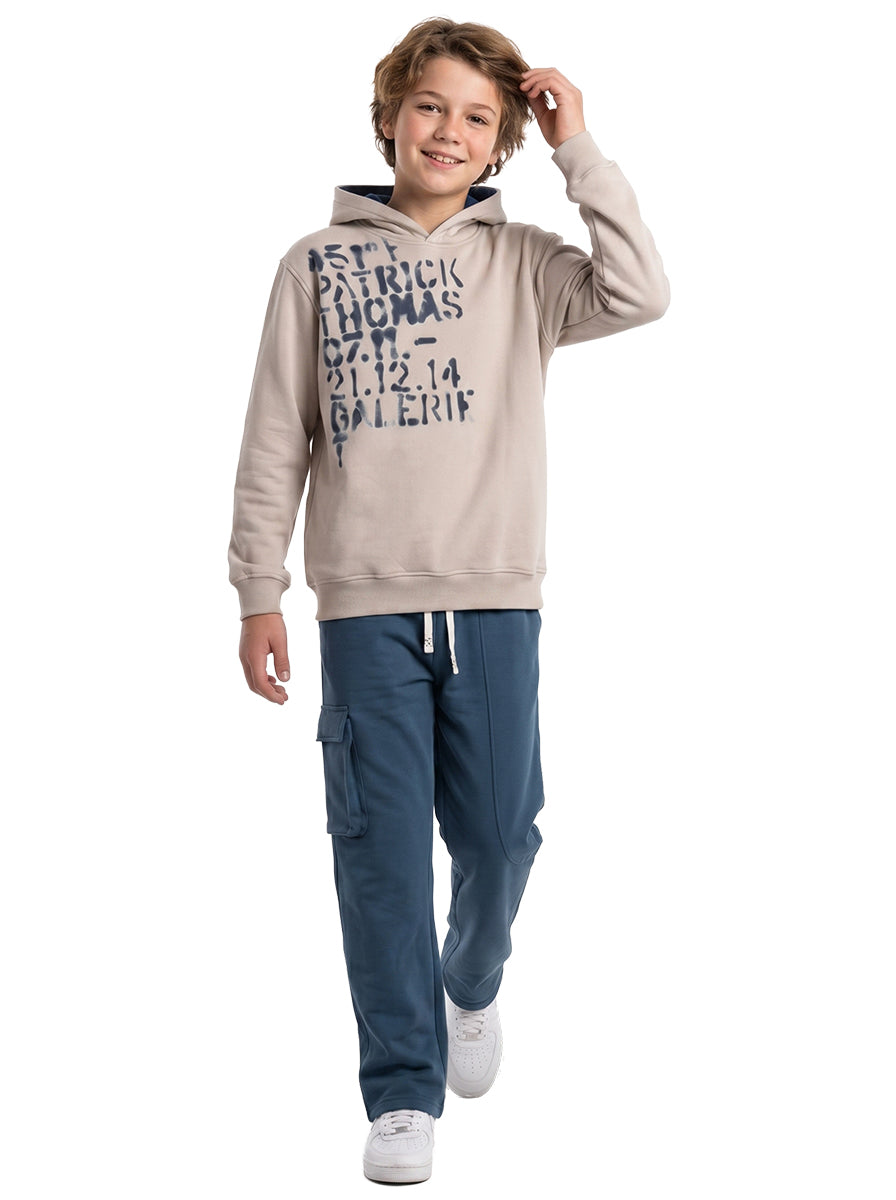 Marinero Boys' Graphic Hoodie & Jogger Set – Indigo