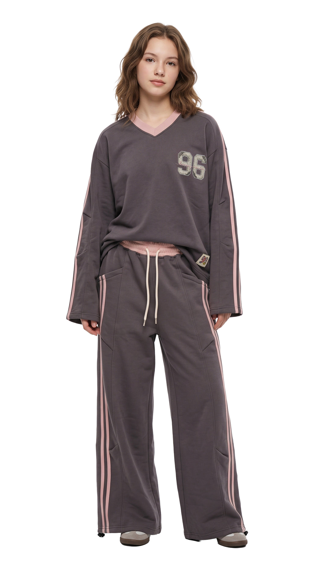 Marinero Girls' Sporty Tracksuit Set – Grey