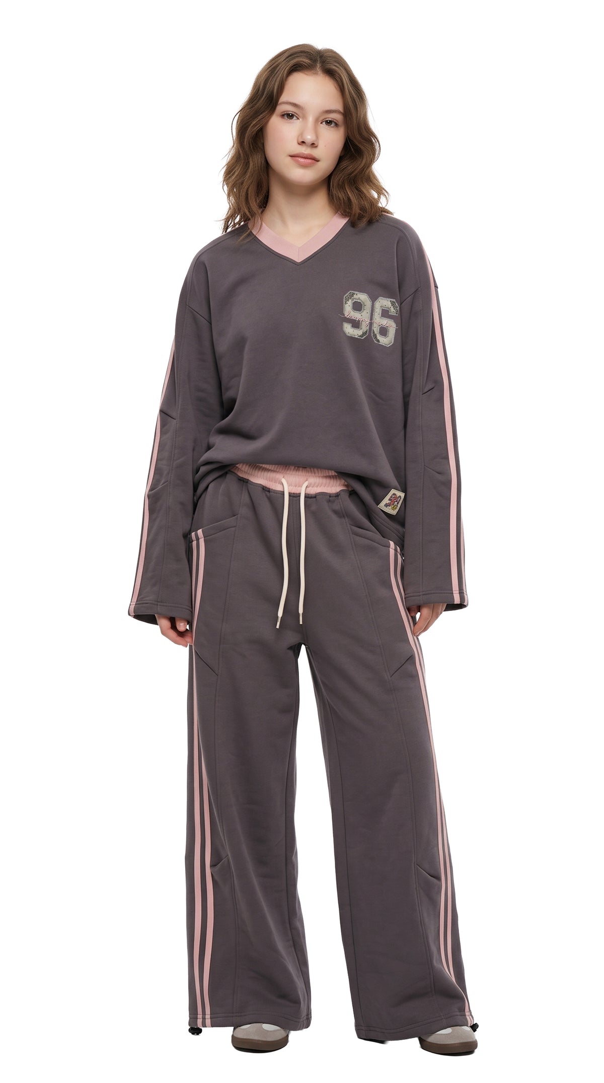 Marinero Girls' Sporty Tracksuit Set – Grey