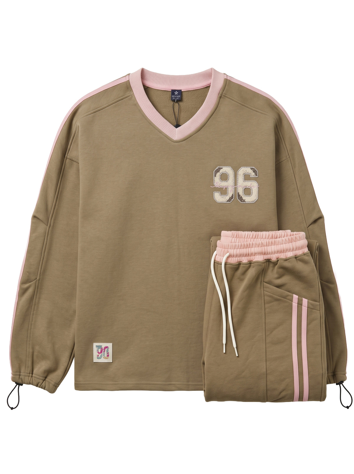 Marinero Girls' Sporty Tracksuit Set – Olive