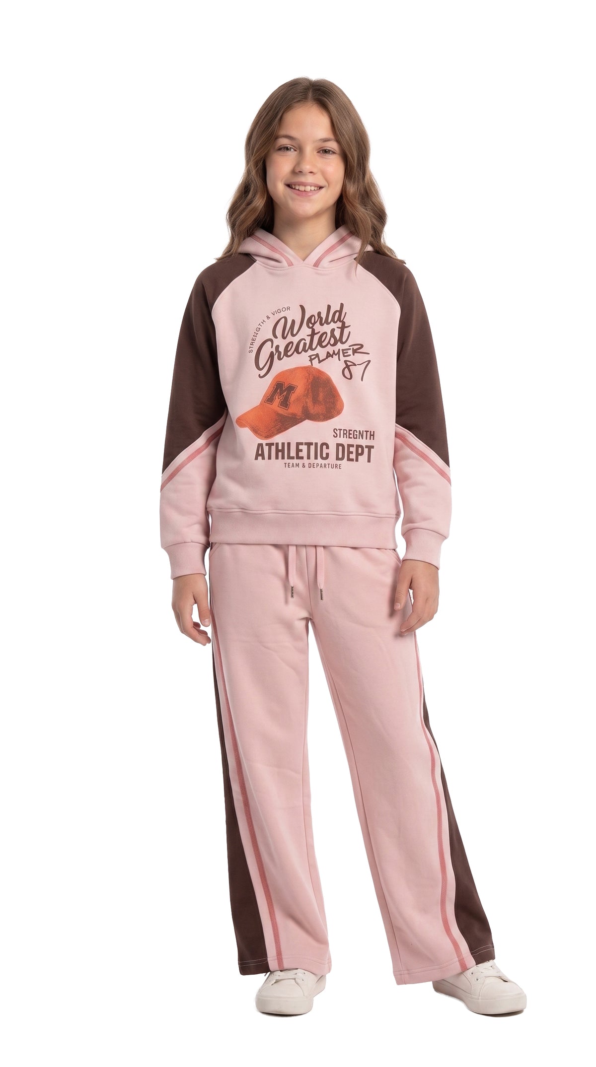 Marinero Girls' Hoodie & Jogger Set – Pink