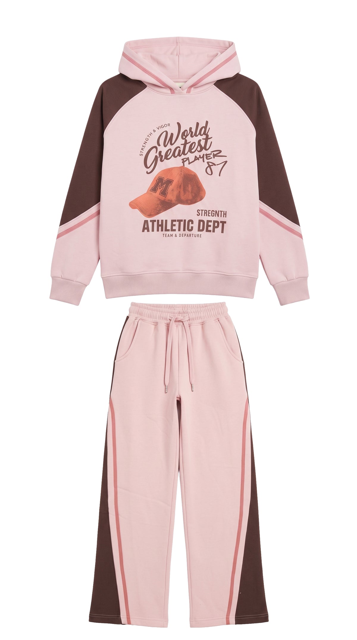 Marinero Girls' Hoodie & Jogger Set – Pink