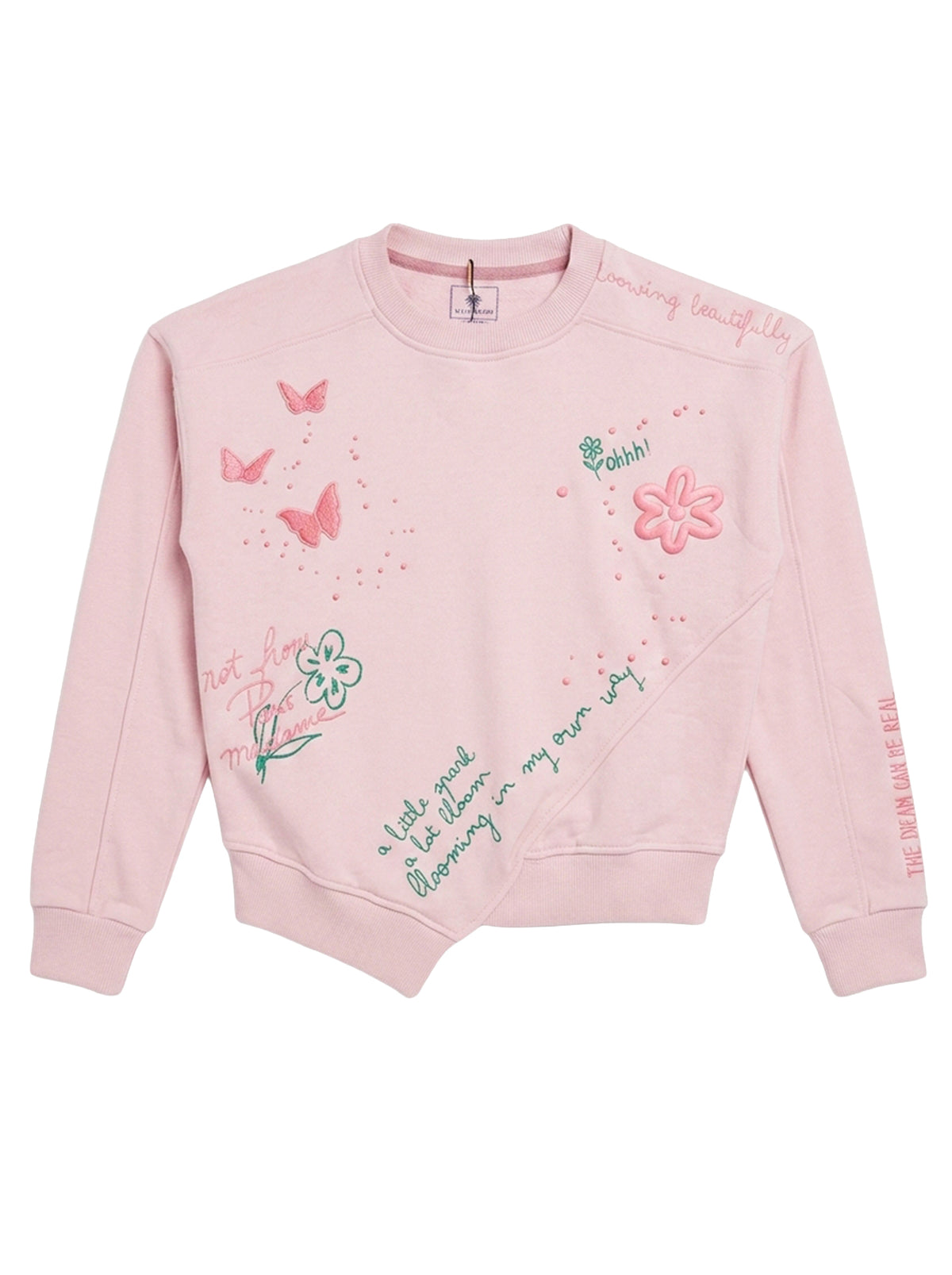 Marinero Girls' Butterfly Print Set – Rose