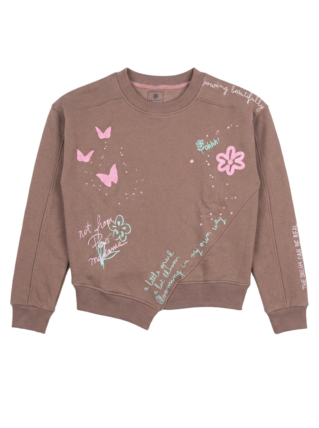 Marinero Girls' Butterfly Print Set – Coffee