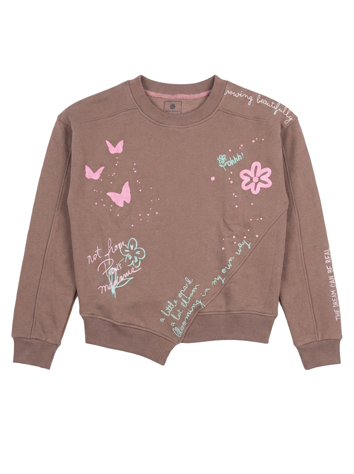 Marinero Girls' Butterfly Print Set – Coffee