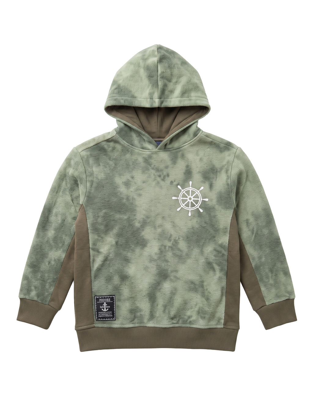 Marinero Boys' Tie-Dye Hoodie – Army Green Tie-Dye