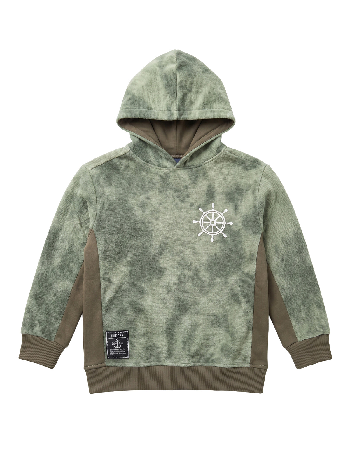 Marinero Boys' Tie-Dye Hoodie – Army Green Tie-Dye
