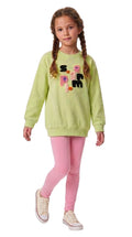 Marinero Girls' Striped Sweatshirt & Leggings – Pink