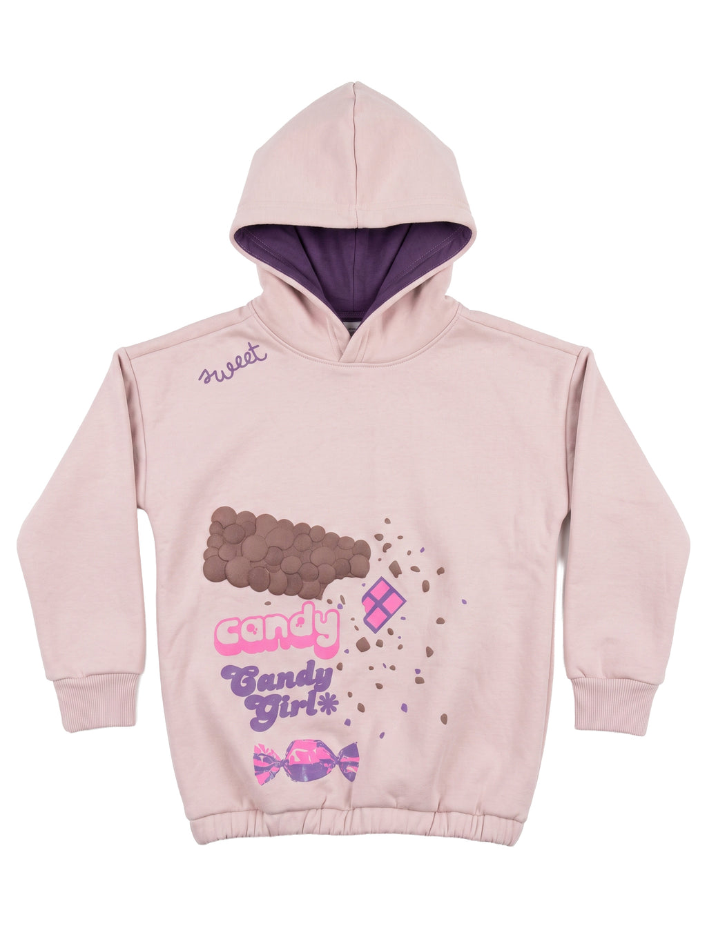 Marinero Girls' Candy Print Hoodie Set – Pink