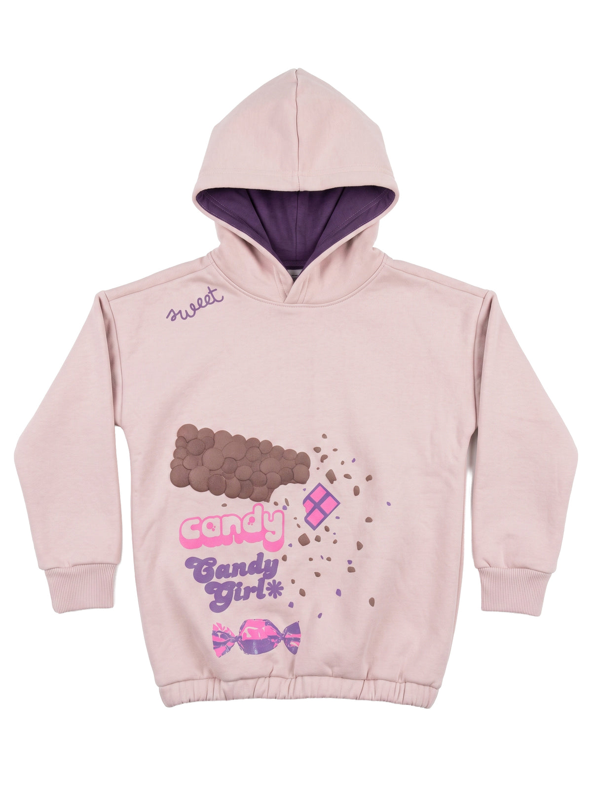 Marinero Girls' Candy Print Hoodie Set – Pink