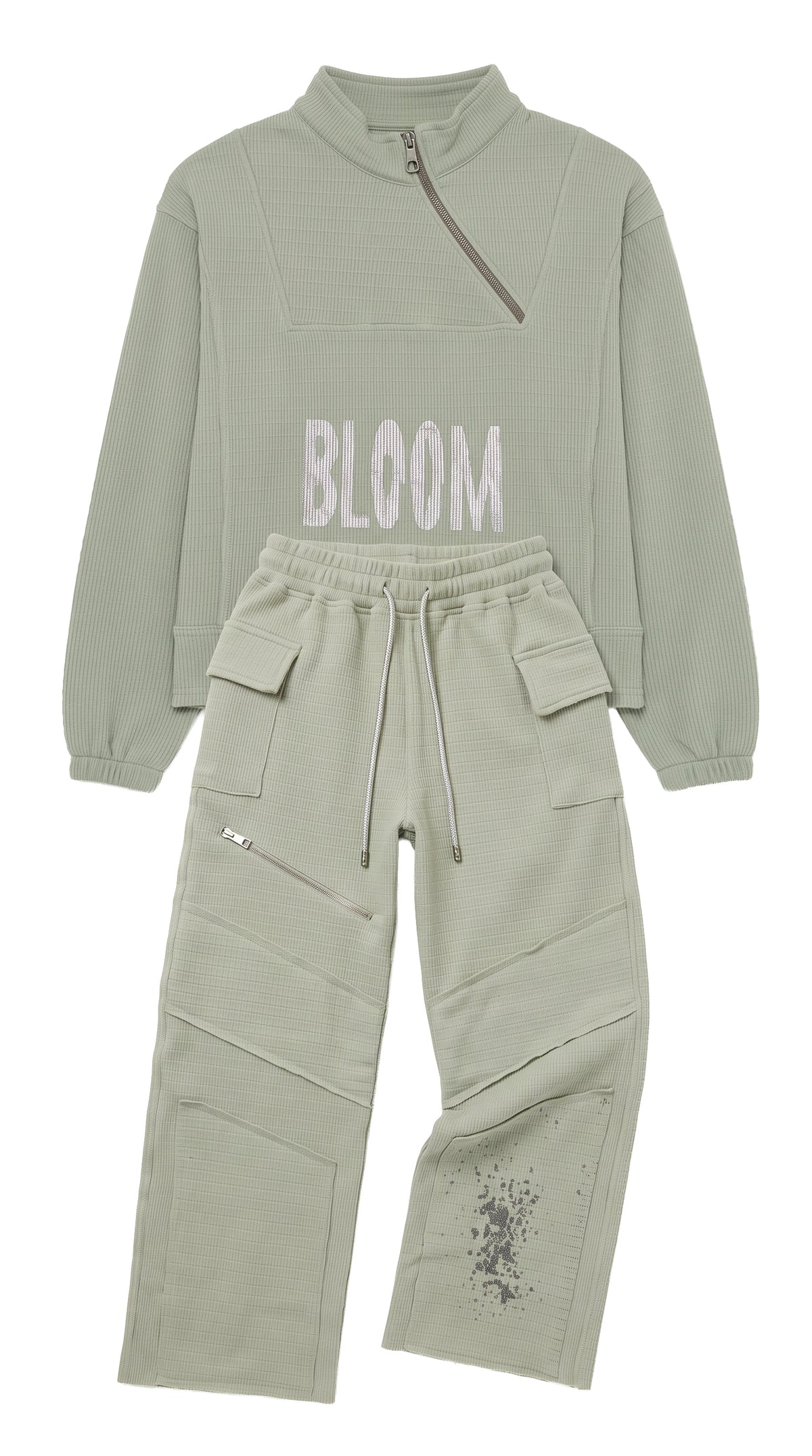 Marinero Girls' Graphic Sweatshirt Set – Mint
