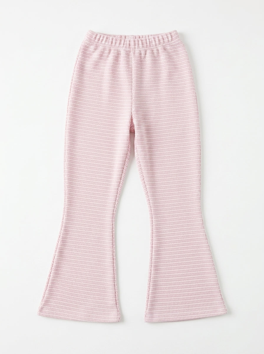 Marinero Girls’ 2-Piece Cotton Set – Printed Sweatshirt & Flare Pants, Kids Casual Winter Outfit – Available in Off-White & Cashmere Beige