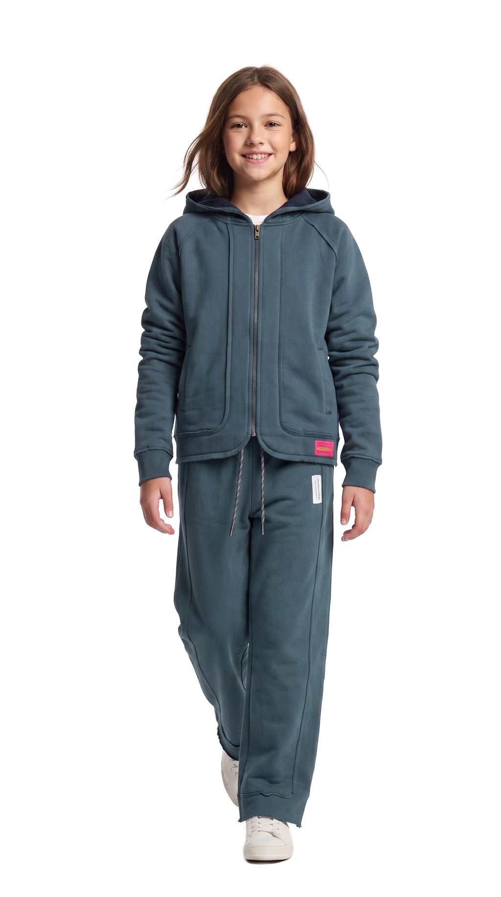 Marinero Girls' Zip-Up Hoodie Set – Indigo