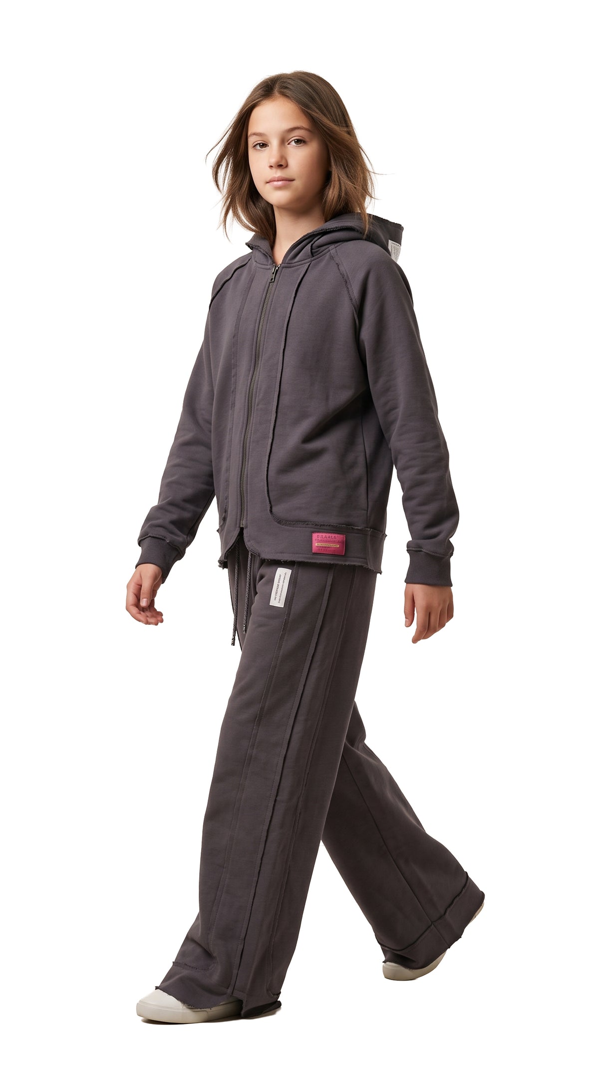 Marinero Girls' Zip-Up Hoodie Set – Grey