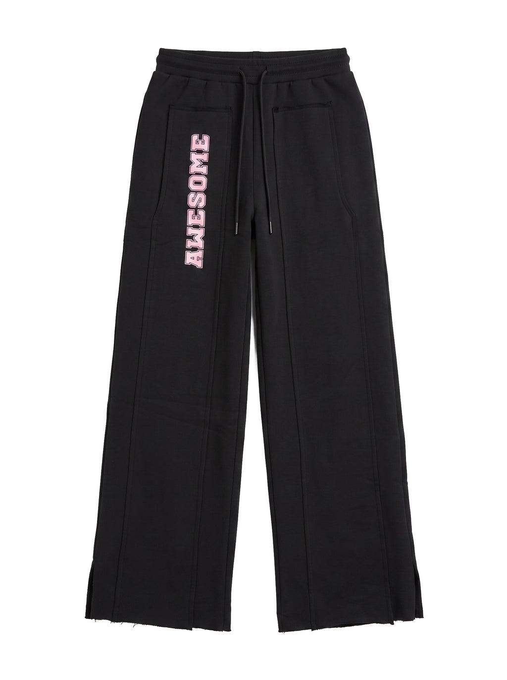 Marinero Girls' Cropped Hoodie & Wide-Leg Set – Black