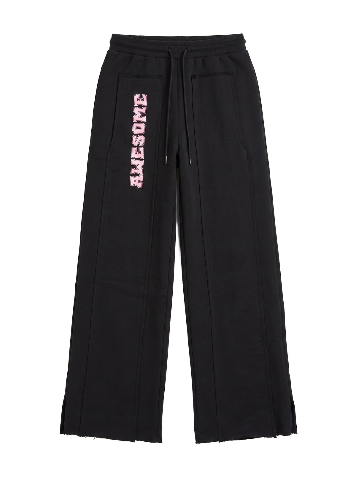 Marinero Girls' Cropped Hoodie & Wide-Leg Set – Black