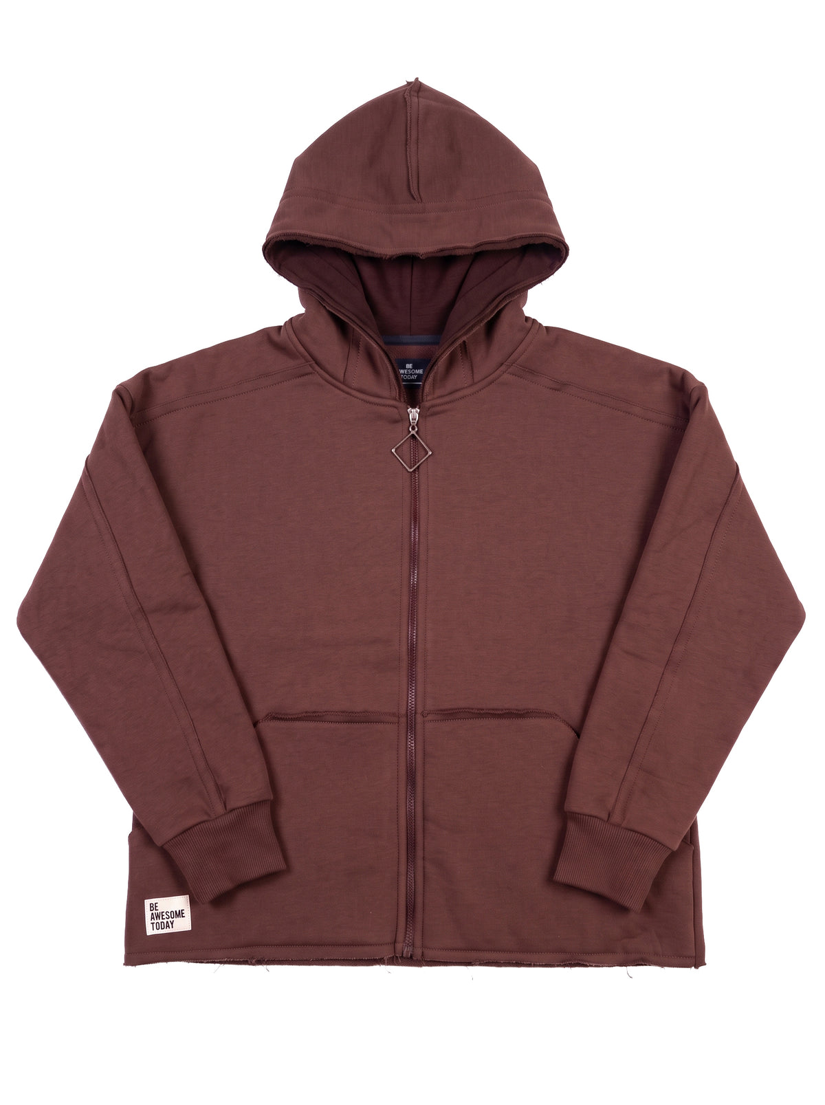 Marinero Girls' Cropped Hoodie & Wide-Leg Set – Burgundy