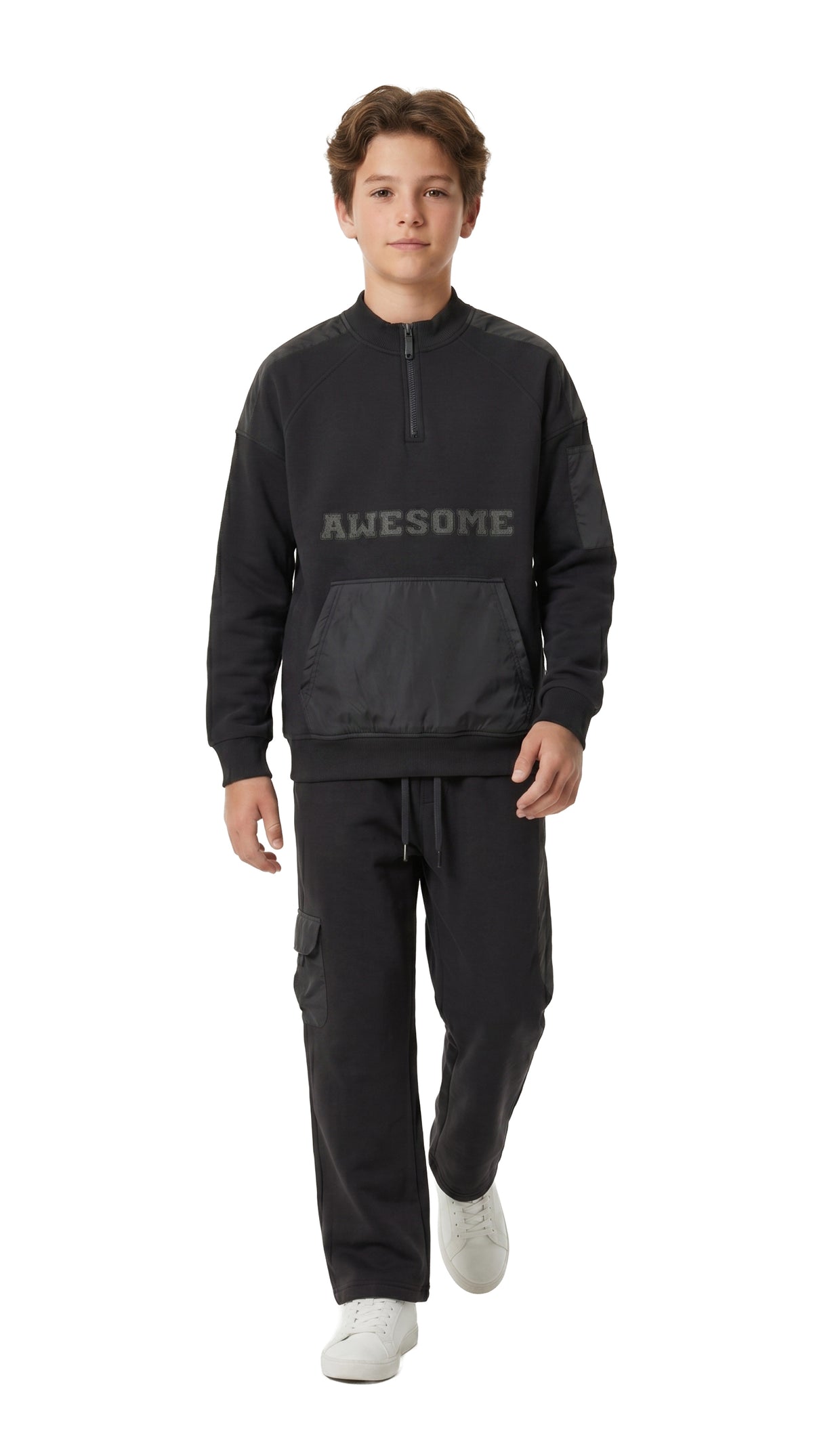 Marinero Boys' Cargo Sweatshirt Set – Black