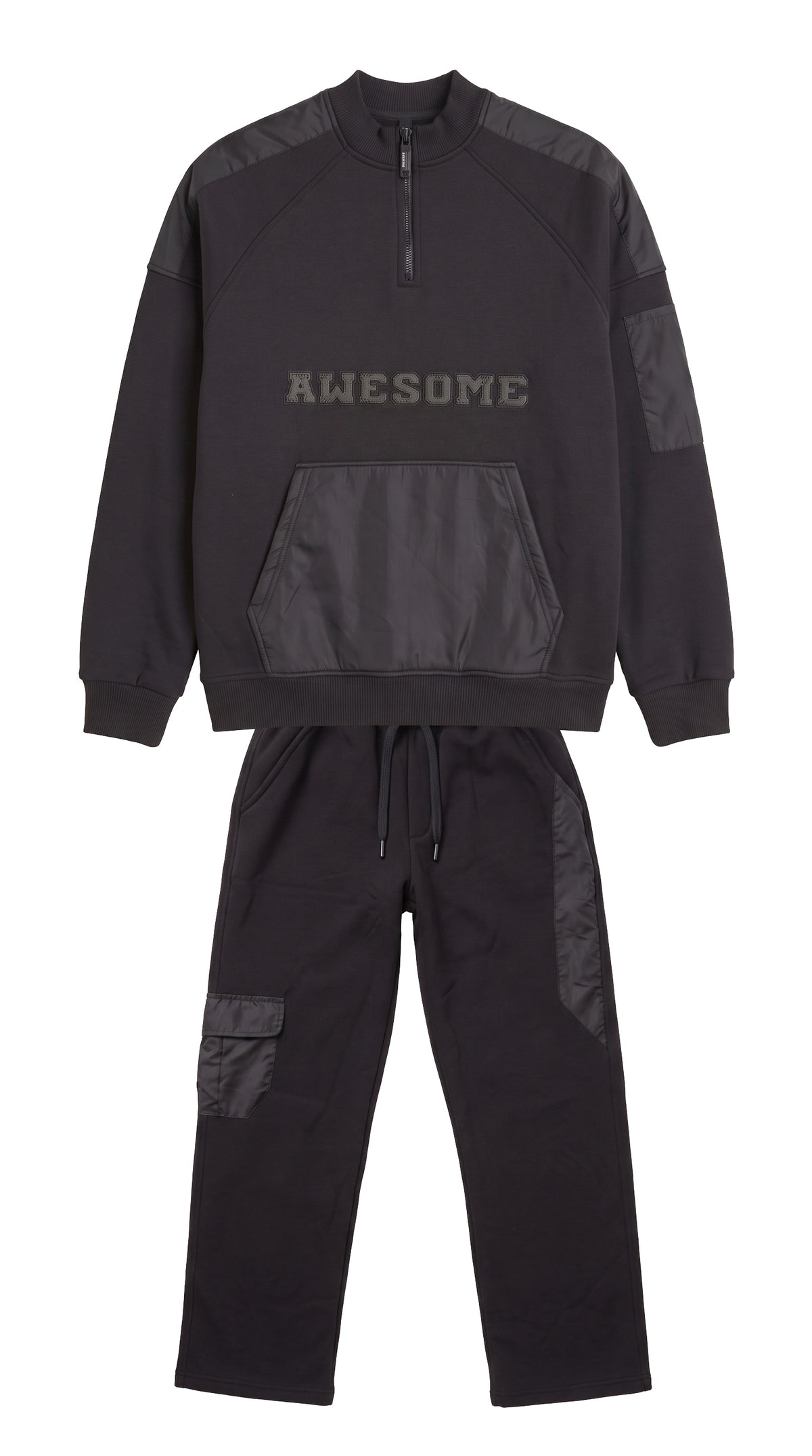 Marinero Boys' Cargo Sweatshirt Set – Black