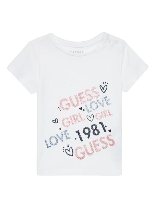 Детска тениска с надпис за момиче от Guess