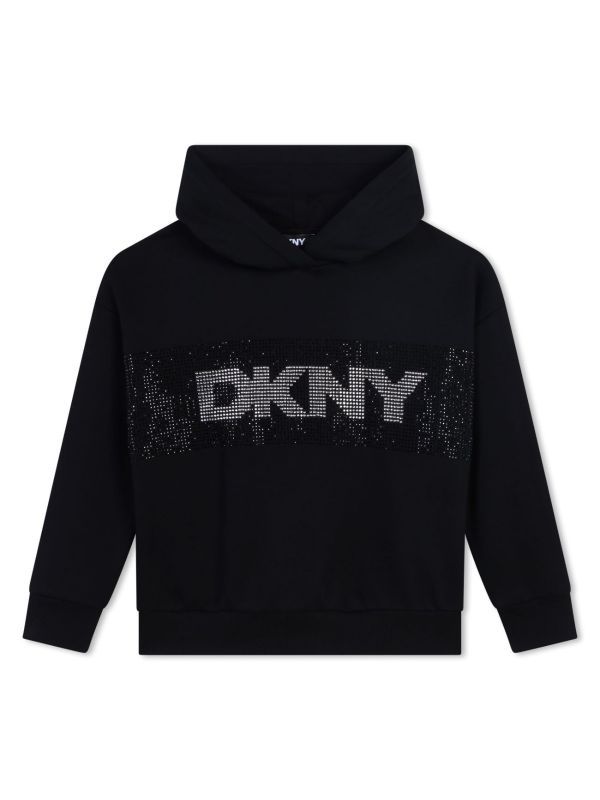 Детски суитшърт с кристали DKNY за момиче